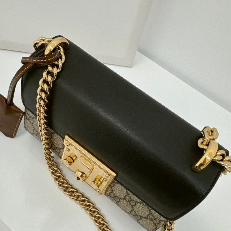 GUCCI Padlock GG Supreme 小款 鍊條掀蓋肩背包 409487-1