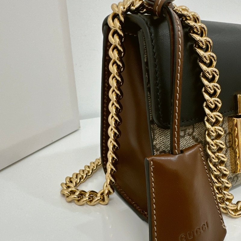 GUCCI Padlock GG Supreme 小款 鍊條掀蓋肩背包 409487-2