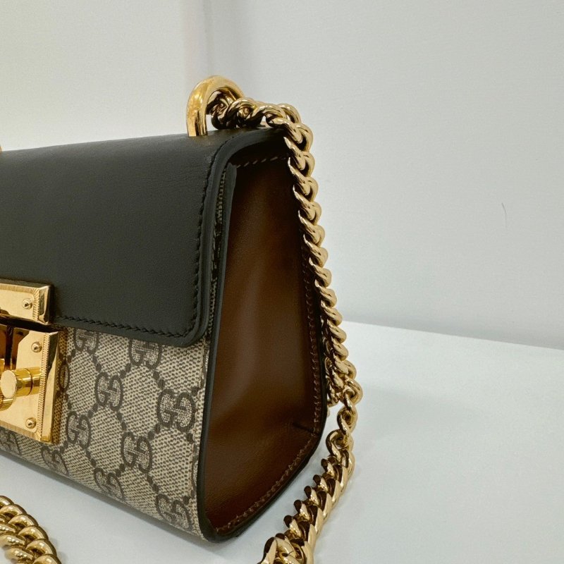 GUCCI Padlock GG Supreme 小款 鍊條掀蓋肩背包 409487-3
