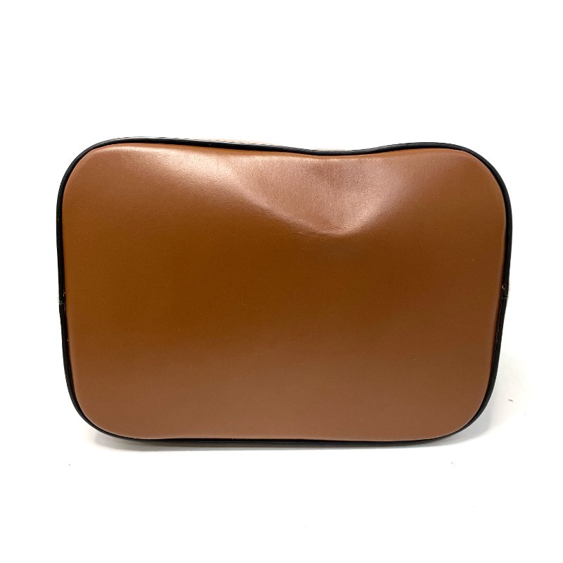 △ Celine 思琳 Light Brown Canvas Brown Calfskin Small Bucket Bag 淺啡色帆布啡色牛皮小型水桶袋 198242 - 247012762-6