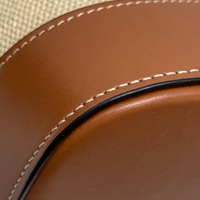 △ Celine 思琳 Light Brown Canvas Brown Calfskin Small Bucket Bag 淺啡色帆布啡色牛皮小型水桶袋 198242 - 247012762-9