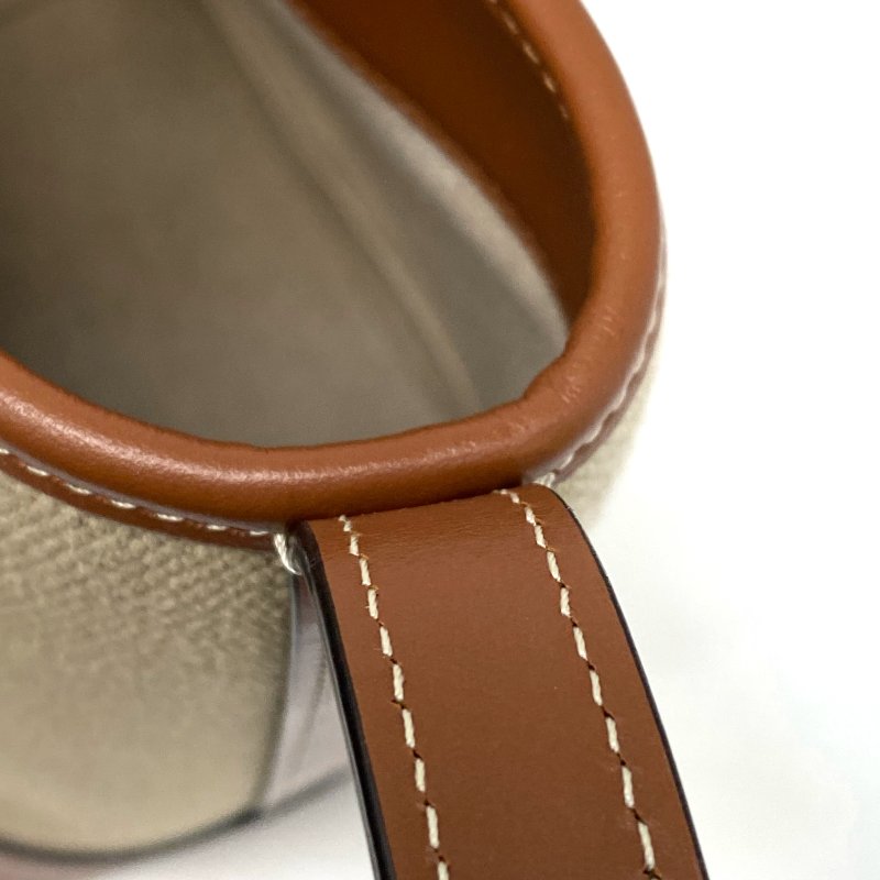 △ Celine 思琳 Light Brown Canvas Brown Calfskin Small Bucket Bag 淺啡色帆布啡色牛皮小型水桶袋 198242 - 247012762-12