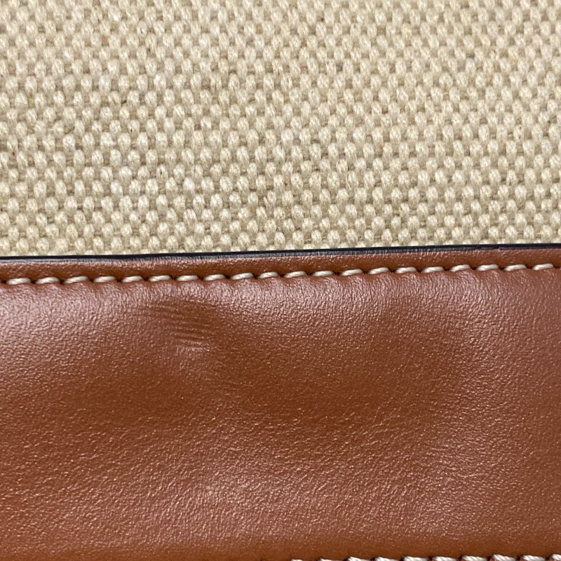 △ Celine 思琳 Light Brown Canvas Brown Calfskin Small Bucket Bag 淺啡色帆布啡色牛皮小型水桶袋 198242 - 247012762-14