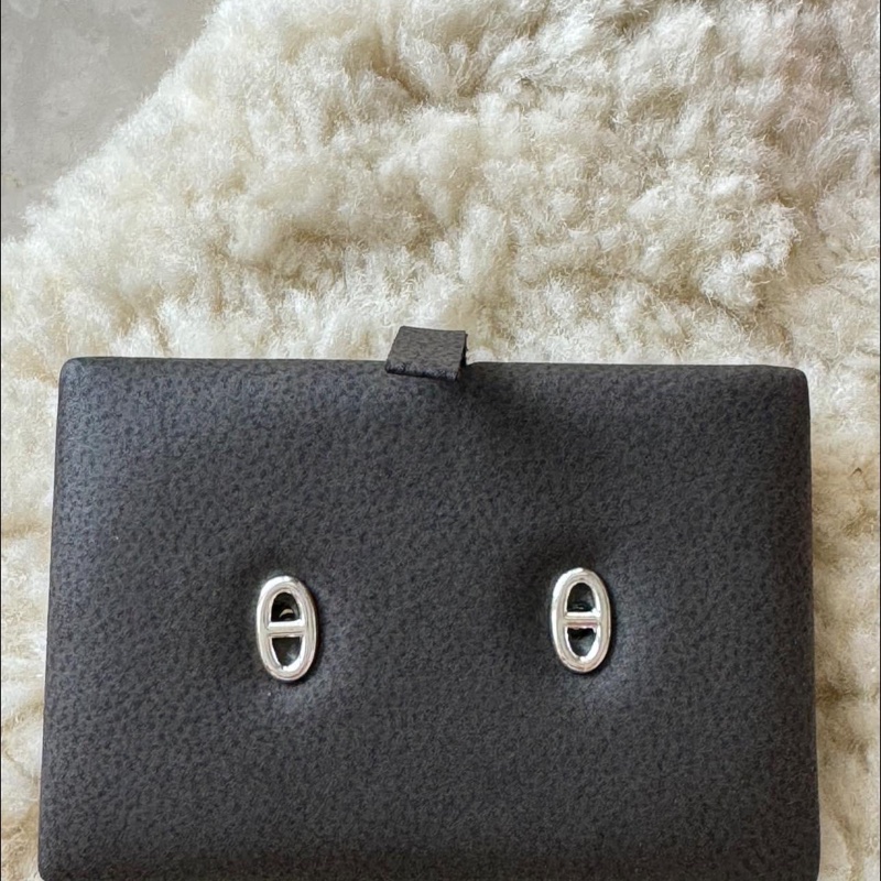 Hermes豬鼻銀飾耳環-4