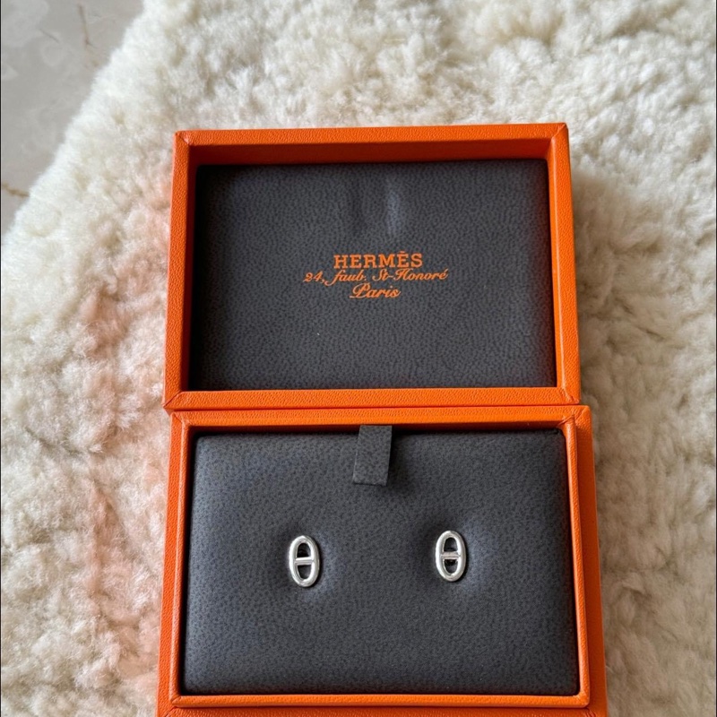 Hermes豬鼻銀飾耳環-6