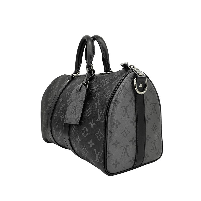 Louis Vuitton Keepall 35 帆布手提斜背波士頓包(M46655-黑)-1
