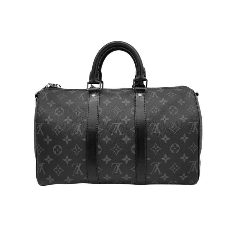 Louis Vuitton Keepall 35 帆布手提斜背波士頓包(M46655-黑)-2