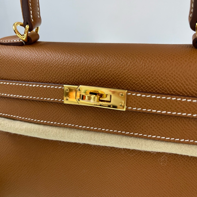 🤍Hermes Kelly 25 金扣 epsom皮 U stamp 金剛色 金棕❤️-6
