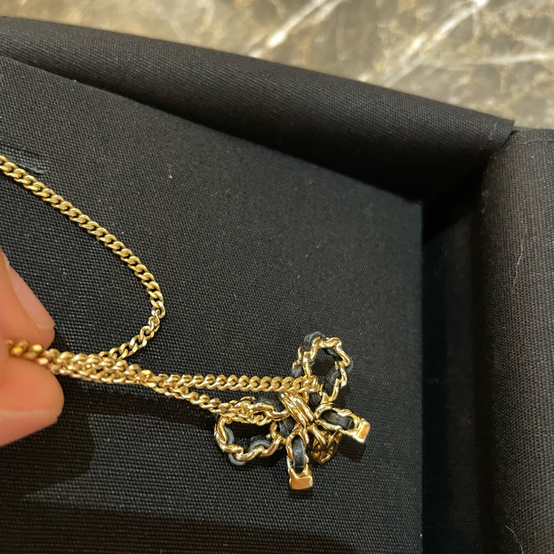 ▪️富貴選物FUGUEI▪️Chanel 22A 皮穿繩蝴蝶結項鍊chocker/長鍊-3