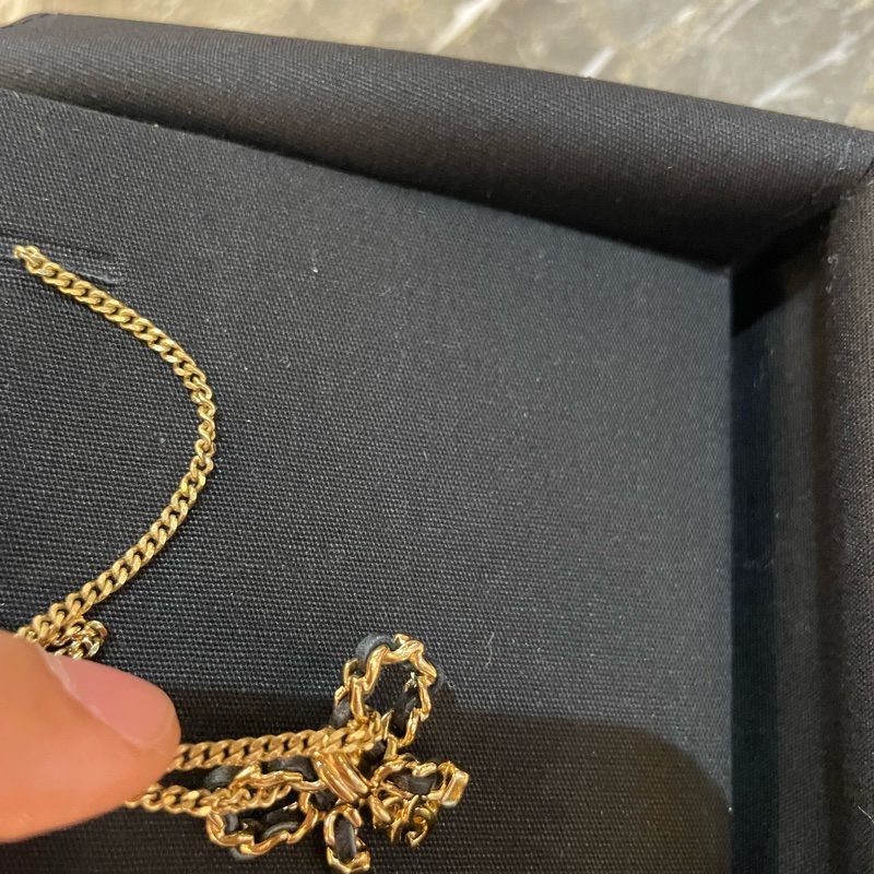 ▪️富貴選物FUGUEI▪️Chanel 22A 皮穿繩蝴蝶結項鍊chocker/長鍊-4