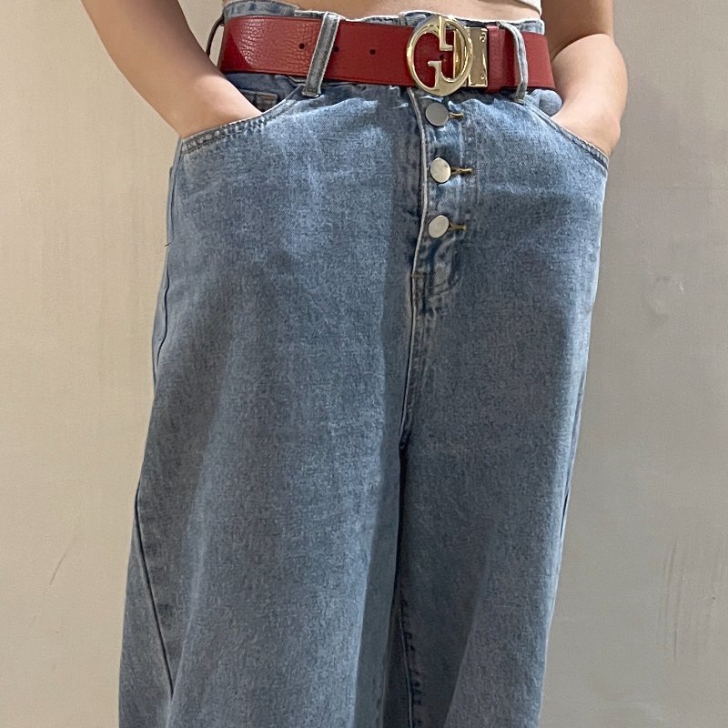 RARE TO GO 中古 | Gucci GG金扣雙面黑色深紅色皮帶腰帶配飾-4