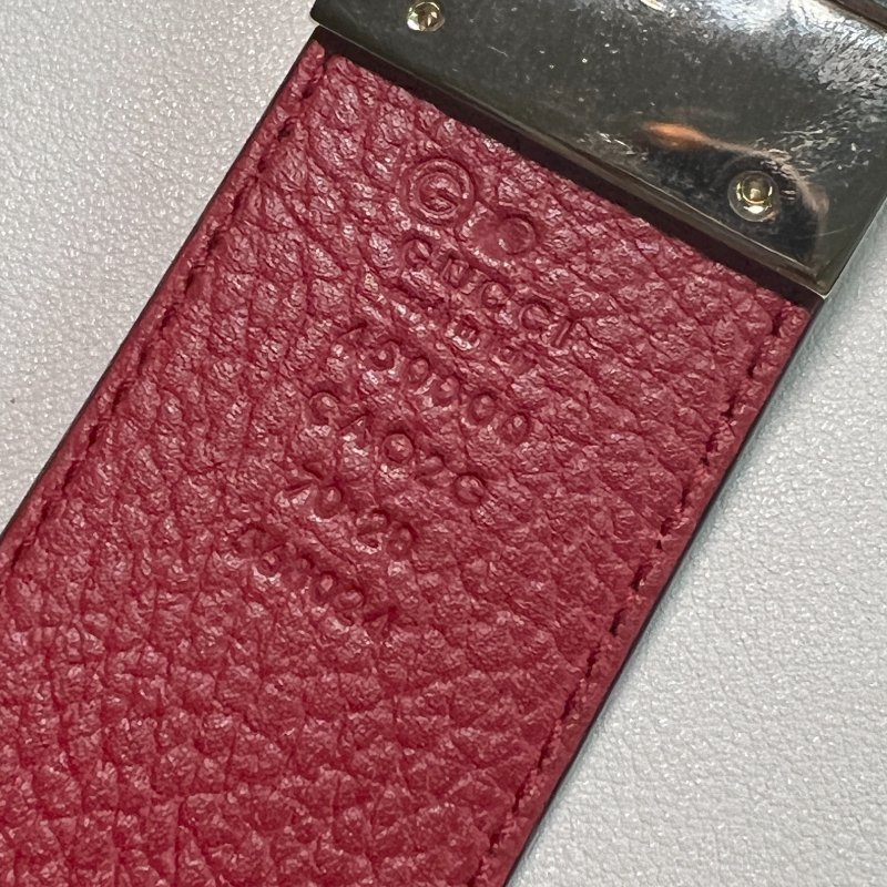 RARE TO GO 中古 | Gucci GG金扣雙面黑色深紅色皮帶腰帶配飾-7