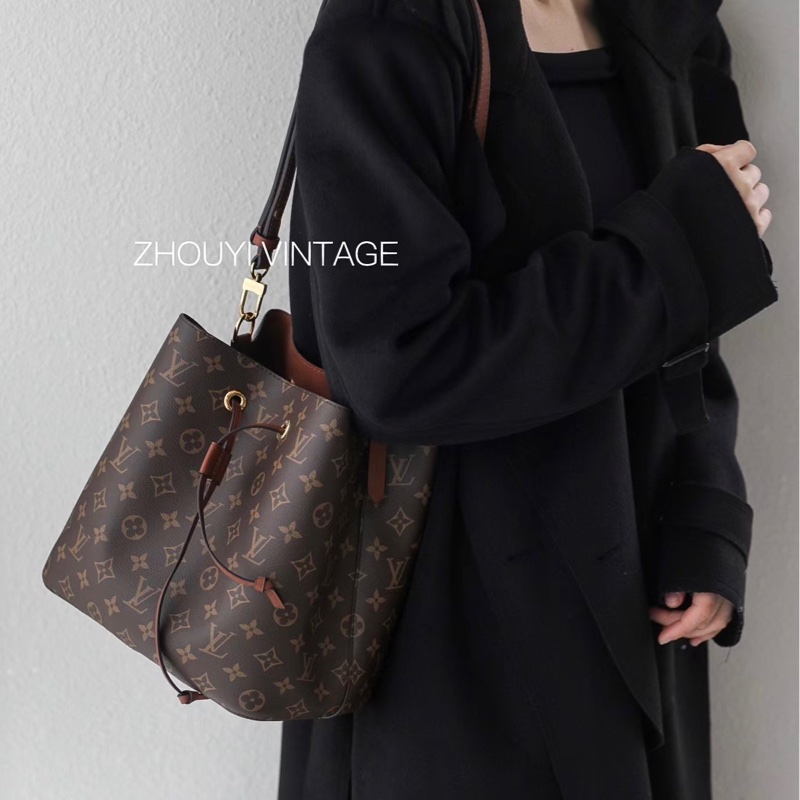 LV 水桶包 焦糖色 老花-1
