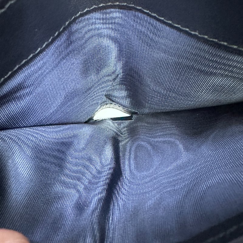 Dior MONTAIGNE 藍色緹花布翻蓋三折短夾(4卡)-11