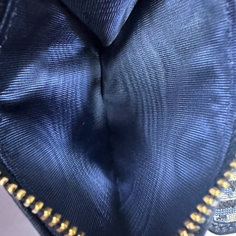 Dior MONTAIGNE 藍色緹花布翻蓋三折短夾(4卡)-12