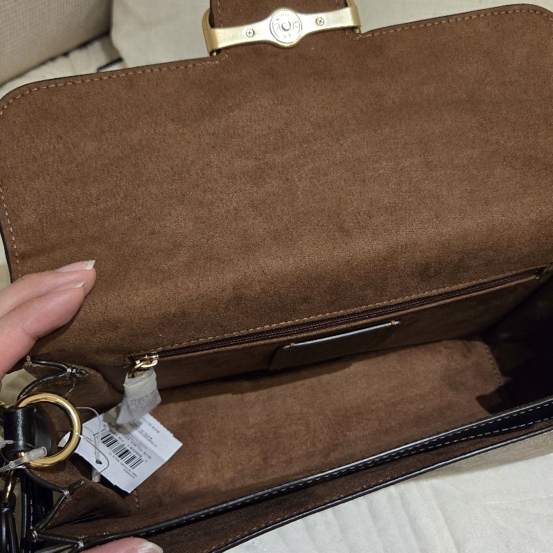 全新Coach Morgan 腋下兩用包 可側背／肩背（橘咖老花）-2