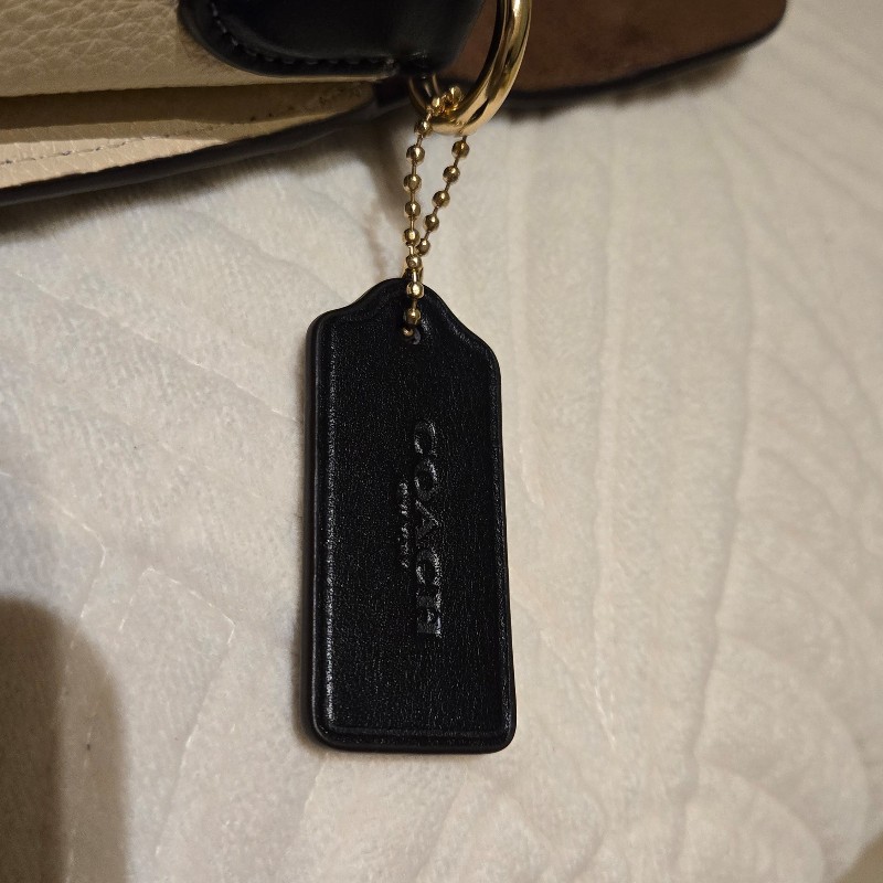 全新Coach Morgan 腋下兩用包 可側背／肩背（橘咖老花）-9