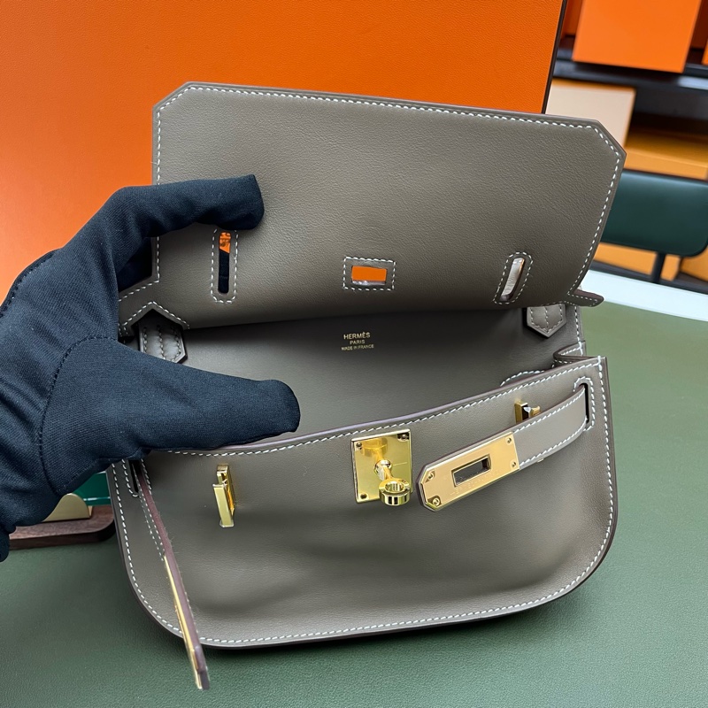 Hermes Mini swift jypsiere b stamp 迷你吉普賽 大象灰 金扣 全套有單🤎-8