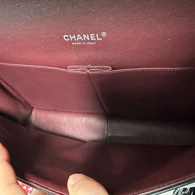 全新CHANEL maxi cf 黑銀羊皮33cm-6