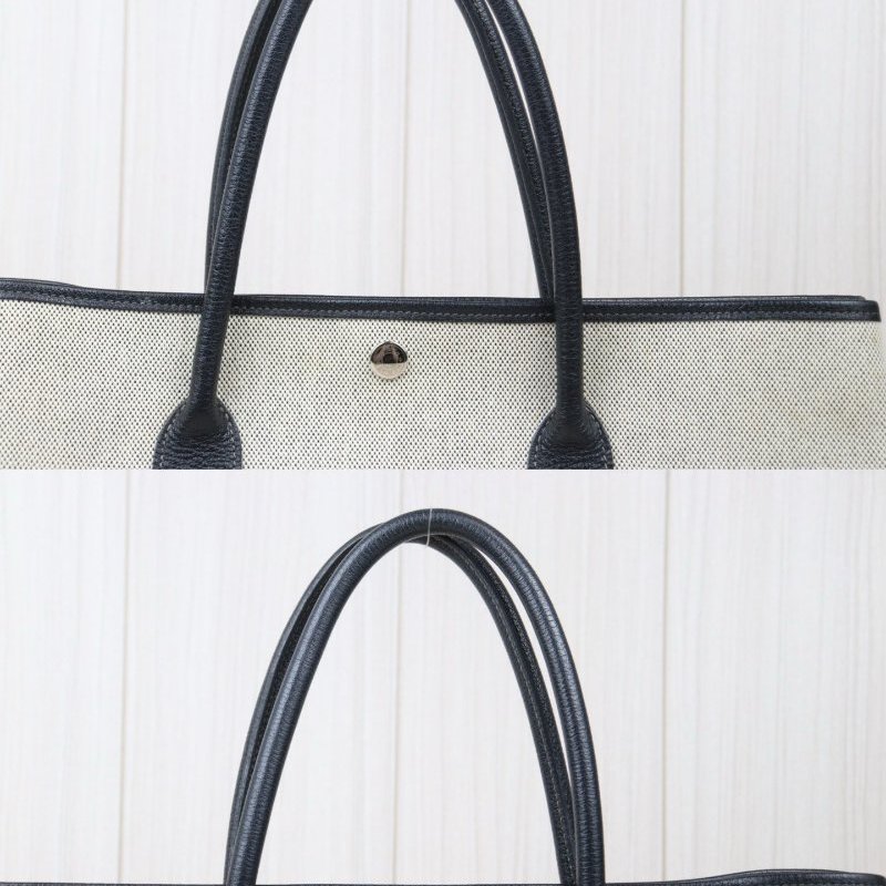 Hermes Garden Party 36 花園派對/白色布面手提包/帆布包-4