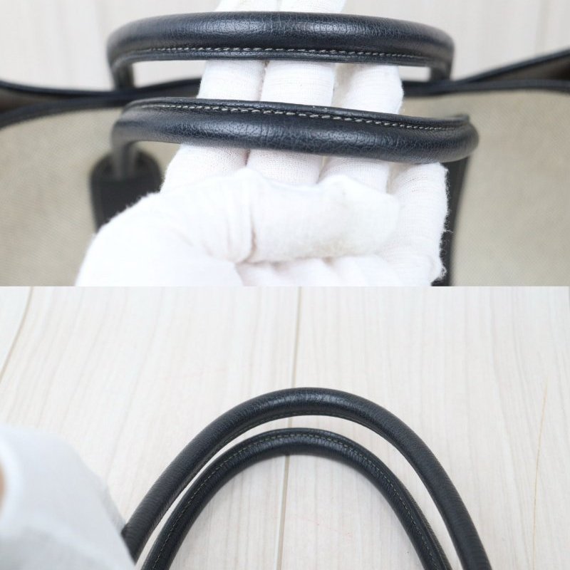 Hermes Garden Party 36 花園派對/白色布面手提包/帆布包-6