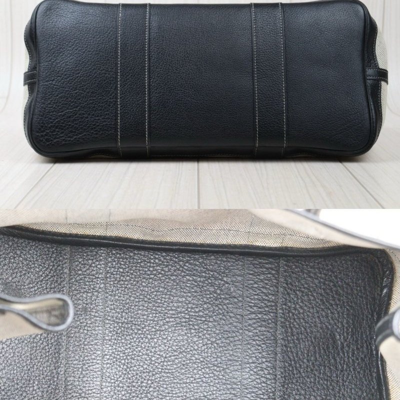 Hermes Garden Party 36 花園派對/白色布面手提包/帆布包-7