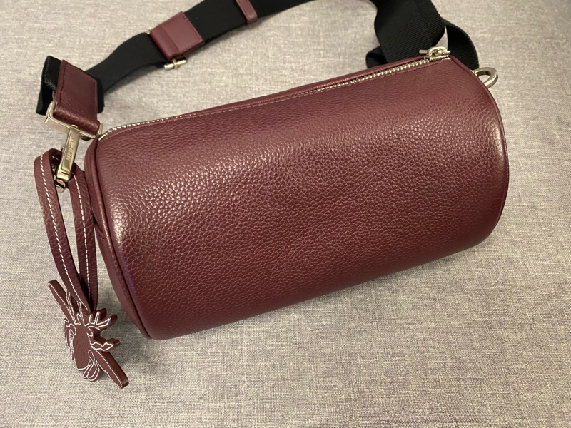 Christian Dior Atelier burgundy leather roller pouch-1