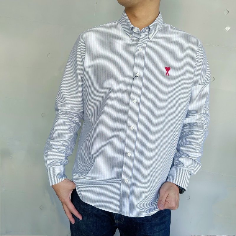 Ami Paris 藍色直條襯衫#40-0