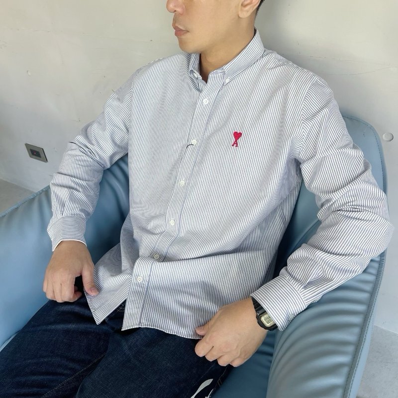 Ami Paris 藍色直條襯衫#40-3