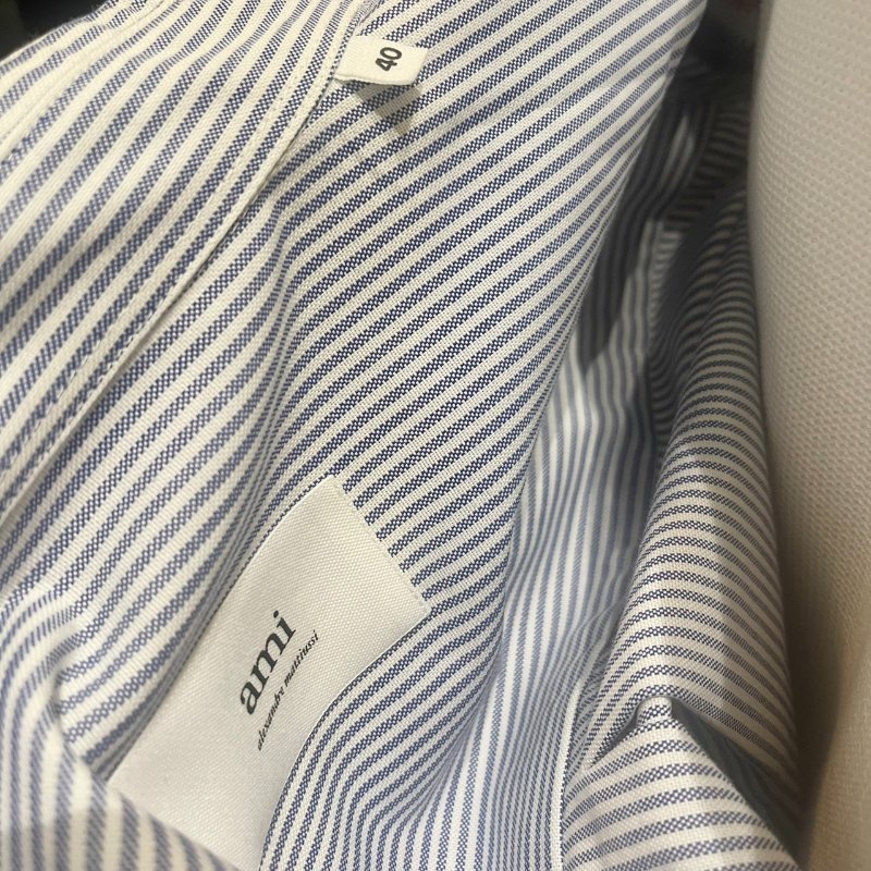 Ami Paris 藍色直條襯衫#40-5