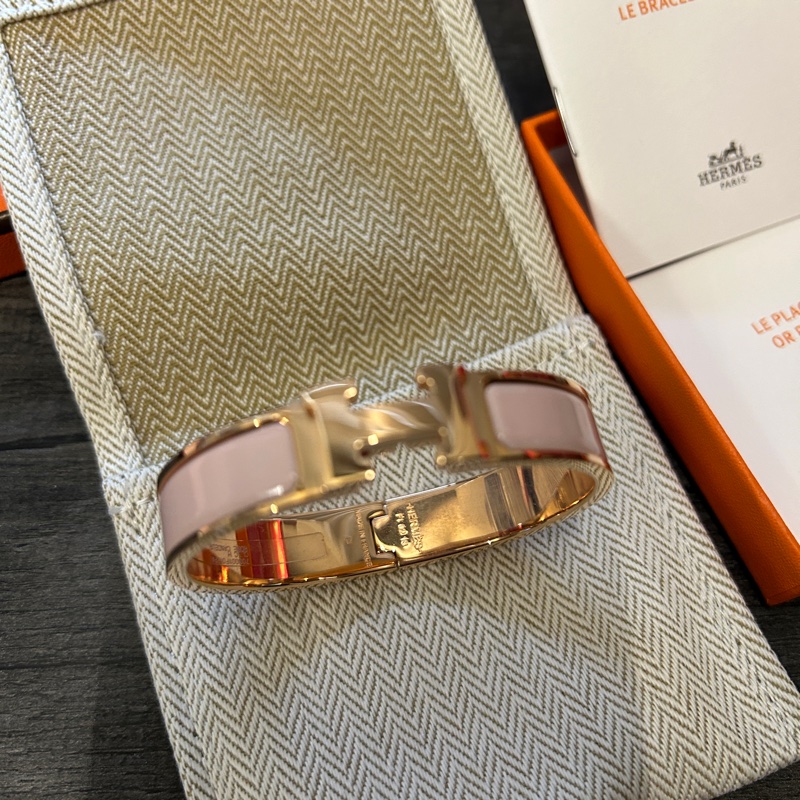 愛馬仕HERMES clic H手環 rose 玫瑰金玫瑰粉色 pm-0