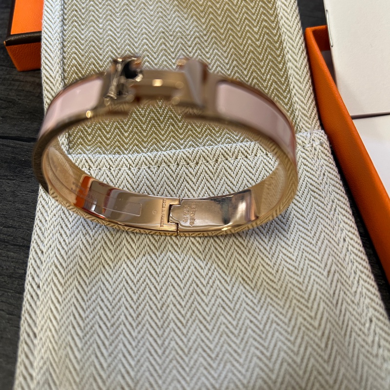 愛馬仕HERMES clic H手環 rose 玫瑰金玫瑰粉色 pm-5