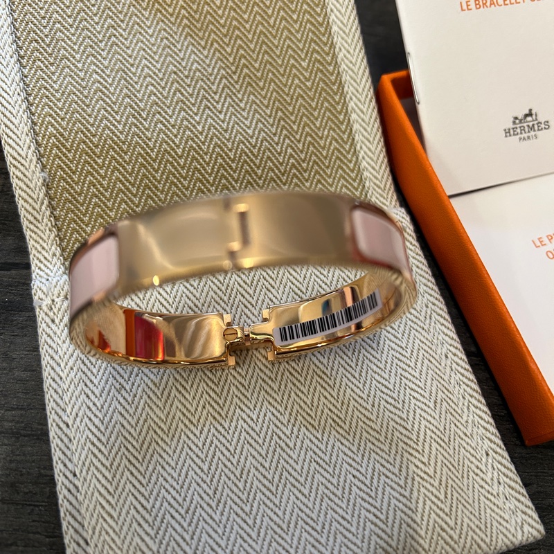 愛馬仕HERMES clic H手環 rose 玫瑰金玫瑰粉色 pm-8