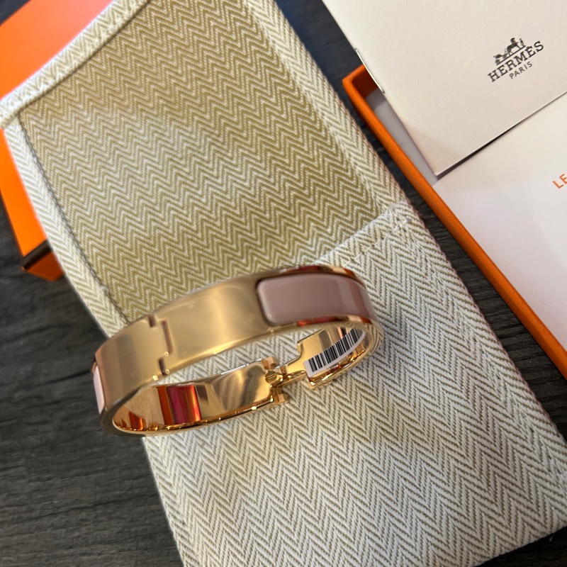 愛馬仕HERMES clic H手環 rose 玫瑰金玫瑰粉色 pm-9