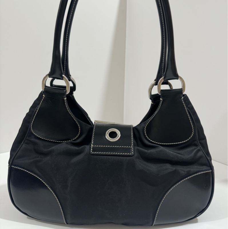 Prada Black Tessuto Moon Shoulder Bag Vintage🖤-7