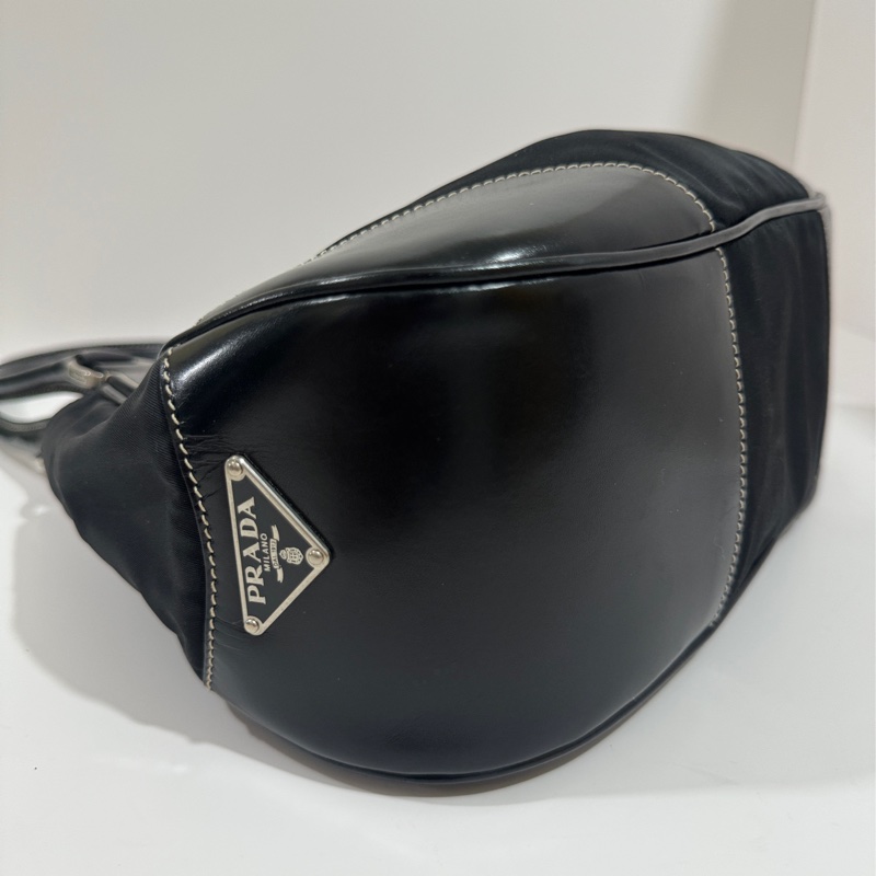 Prada Black Tessuto Moon Shoulder Bag Vintage🖤-11