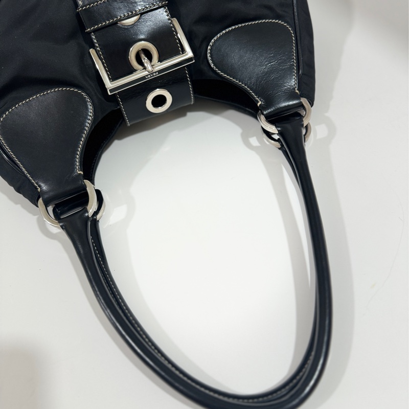 Prada Black Tessuto Moon Shoulder Bag Vintage🖤-17