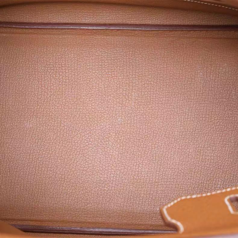 HERMES(愛馬仕) Birkin 35 37金棕色 Togo皮 框Q 銀扣-3