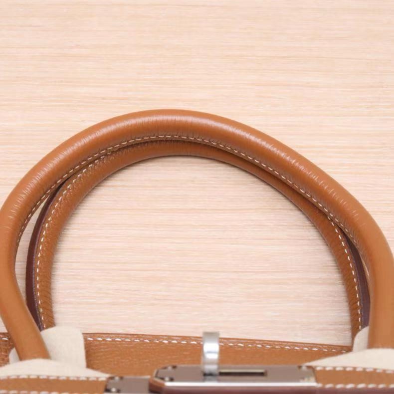 HERMES(愛馬仕) Birkin 35 37金棕色 Togo皮 框Q 銀扣-5
