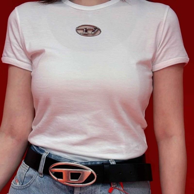 DIESEL 光面大D扣皮帶 男女同款 90cm-8