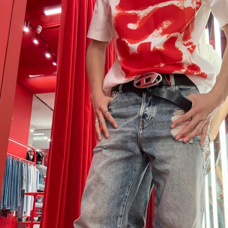 DIESEL 光面大D扣皮帶 男女同款 90cm-9