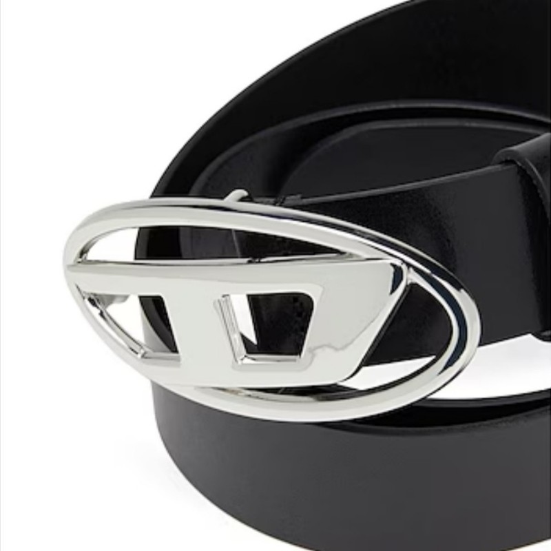 DIESEL 光面大D扣皮帶 男女同款 100cm-1