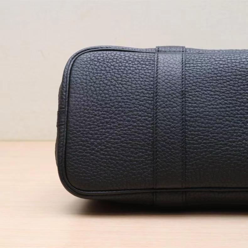 HERMES(愛馬仕) Garden Party 花園包 30 89黑色 NEGONA皮 B刻 銀扣-2