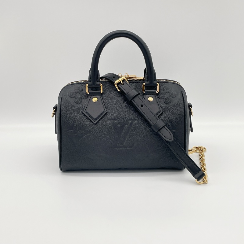 LV黑牛皮LOGO壓紋 SPEEDY 20-1