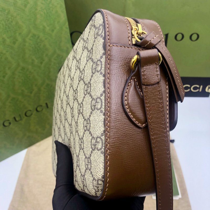 【狀態佳】GUCCI Horsebit 1955系列,經典馬銜扣雙G帆布側背包,單肩包,逛街包,隨身包,二手真品,正品,現貨,免運-6