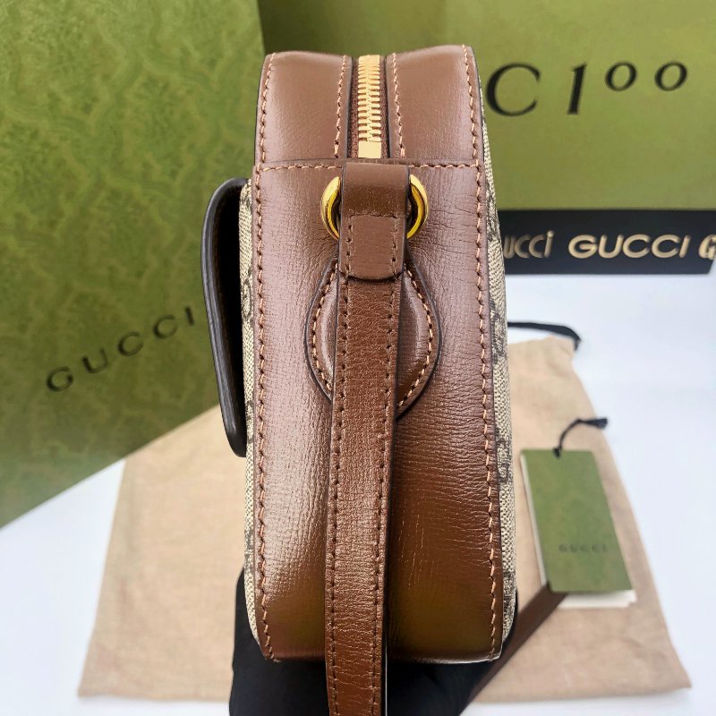 【狀態佳】GUCCI Horsebit 1955系列,經典馬銜扣雙G帆布側背包,單肩包,逛街包,隨身包,二手真品,正品,現貨,免運-8