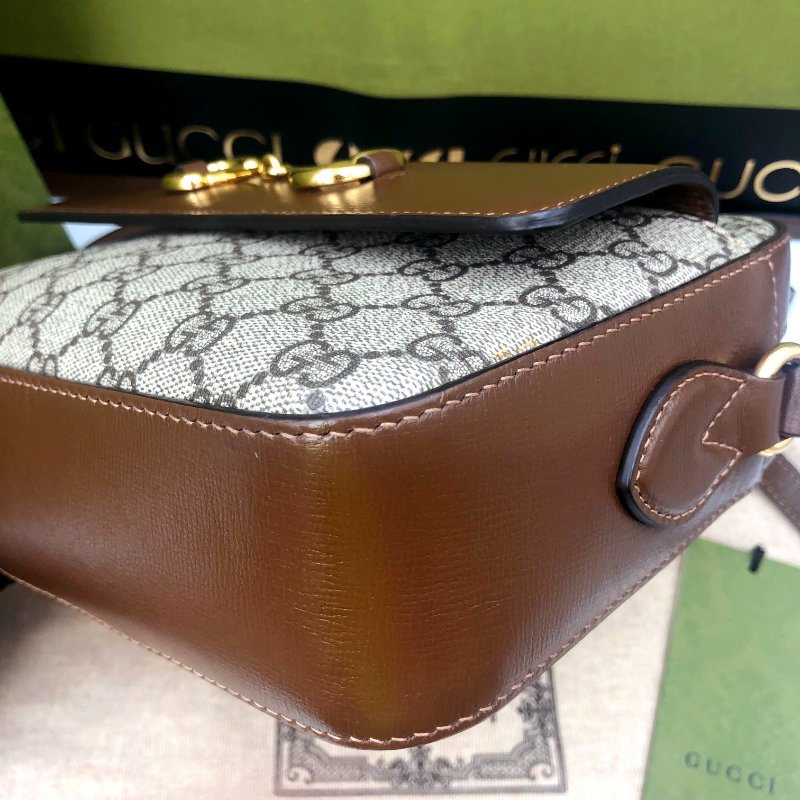 【狀態佳】GUCCI Horsebit 1955系列,經典馬銜扣雙G帆布側背包,單肩包,逛街包,隨身包,二手真品,正品,現貨,免運-19