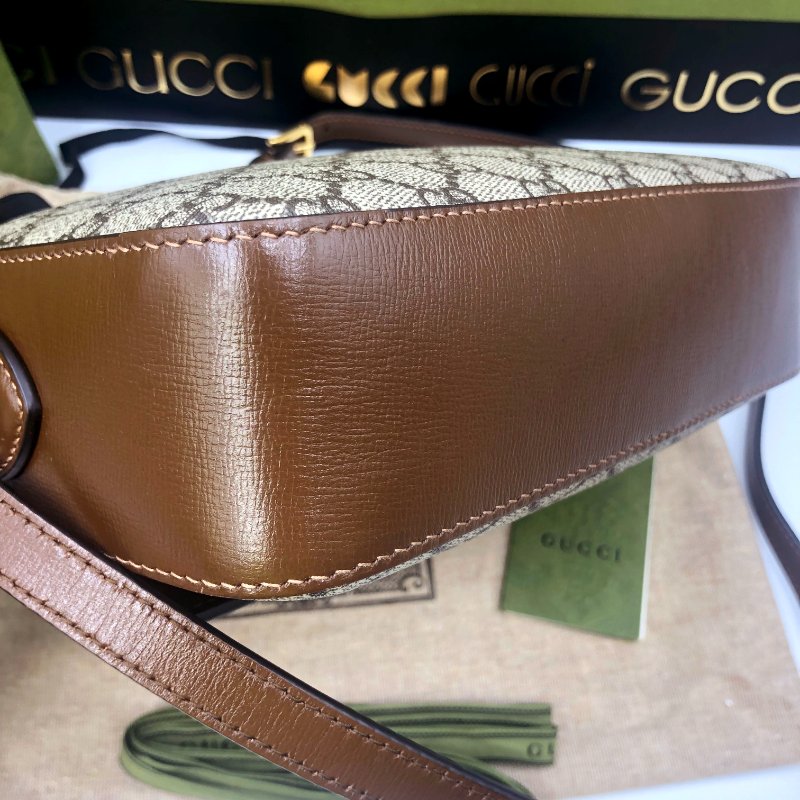 【狀態佳】GUCCI Horsebit 1955系列,經典馬銜扣雙G帆布側背包,單肩包,逛街包,隨身包,二手真品,正品,現貨,免運-24
