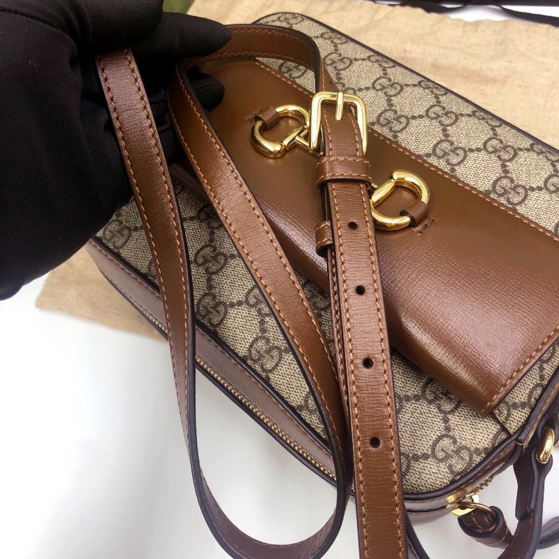 【狀態佳】GUCCI Horsebit 1955系列,經典馬銜扣雙G帆布側背包,單肩包,逛街包,隨身包,二手真品,正品,現貨,免運-27