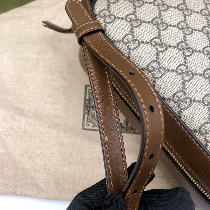 【狀態佳】GUCCI Horsebit 1955系列,經典馬銜扣雙G帆布側背包,單肩包,逛街包,隨身包,二手真品,正品,現貨,免運-29